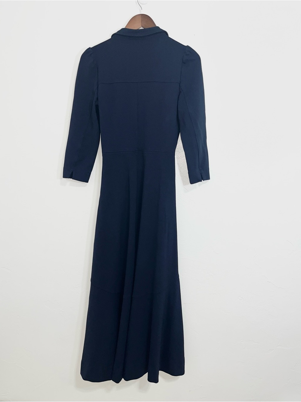 ME+EM Navy Tailored Split Neck Midi Dress 3/4 Sleeve Pocket Size 6 - Picture 8 of 14